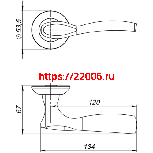 Ручка Ajax (Аякс) раздельная R.JR54.SILVA (SILVA JR) SN/CP-3 матовый никель/хром фото 2 Ручка Ajax (Аякс) раздельная R.JR54.SILVA (SILVA JR) SN/CP-3 матовый никель/хром фото 2