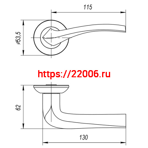 Ручка Ajax (Аякс) раздельная R.JR54.GLORIA (GLORIA JR) SN/CP-3 матовый никель/хром фото 2 Ручка Ajax (Аякс) раздельная R.JR54.GLORIA (GLORIA JR) SN/CP-3 матовый никель/хром фото 2