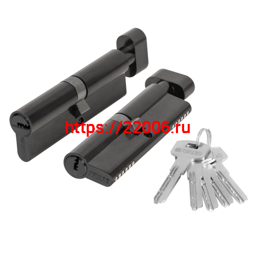 Цилиндровый Fuaro (Фуаро) механизм (200 ZM/100) 2000ZM Knob 100 (45+10+45) BL-24 черный 5Key с вертушкой Цилиндровый Fuaro (Фуаро) механизм (200 ZM/100) 2000ZM Knob 100 (45+10+45) BL-24 черный 5Key с вертушкой