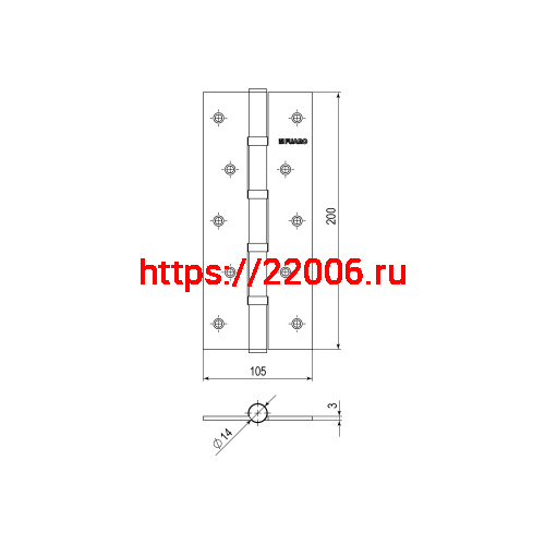 Универсальная петля Fuaro 4BB 200x105x3 WAB «матовая бронза» фото 3 Универсальная петля Fuaro 4BB 200x105x3 WAB «матовая бронза» фото 3
