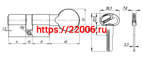 Цилиндровый Fuaro (Фуаро) механизм (D-PRO502/110) D-PRO5002Knob110(50+10+50) CP хром 5Key фото 3 Цилиндровый Fuaro (Фуаро) механизм (D-PRO502/110) D-PRO5002Knob110(50+10+50) CP хром 5Key фото 3