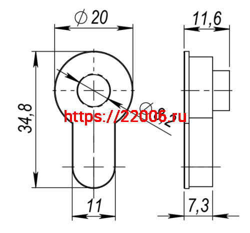 Вставка Armadillo (Армадилло) под шток для CYLINDER BB-17 Коричневая бронза фото 4 Вставка Armadillo (Армадилло) под шток для CYLINDER BB-17 Коричневая бронза фото 4