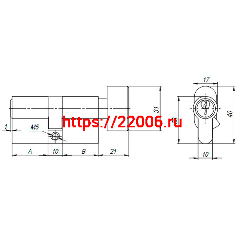 Цилиндровый Ajax (Аякс) механизм (AX102/60) AX1002Knob60 (25+10+25) PB латунь с вертушкой фото 3 Цилиндровый Ajax (Аякс) механизм (AX102/60) AX1002Knob60 (25+10+25) PB латунь с вертушкой фото 3