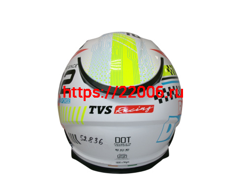 Шлем TVS RACING (Индия) STREET D/V WHITE YELLOW размер XL, + пинлок в комплекте, очки фото 3 Шлем TVS RACING (Индия) STREET D/V WHITE YELLOW размер XL, + пинлок в комплекте, очки фото 3