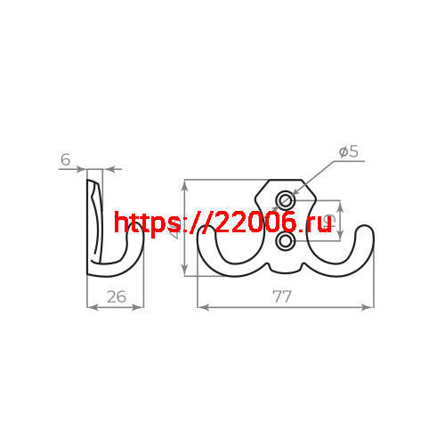 Крючок Ajax (Аякс) настенный MB-K-002 BL черный фото 2 Крючок Ajax (Аякс) настенный MB-K-002 BL черный фото 2