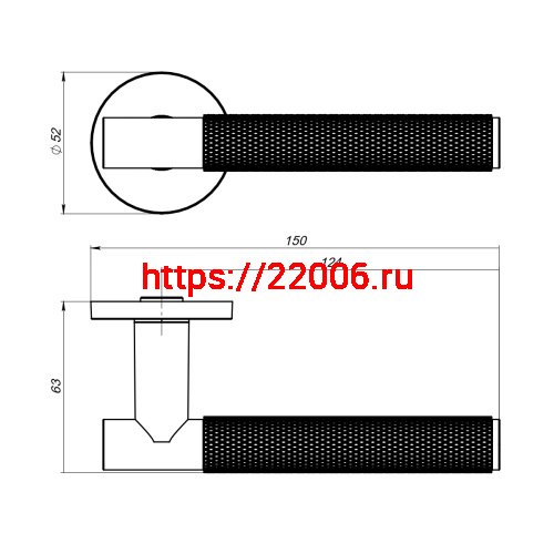 Ручка Fuaro (Фуаро) раздельная R.SLR52.ABRASIVE CP-8 хром фото 2 Ручка Fuaro (Фуаро) раздельная R.SLR52.ABRASIVE CP-8 хром фото 2
