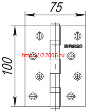 Петля Fuaro (Фуаро) универсальная 2BB 100x75x2,5 AC (медь) фото 2 Петля Fuaro (Фуаро) универсальная 2BB 100x75x2,5 AC (медь) фото 2
