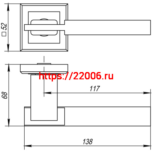 Ручка Punto (Пунто) раздельная K.QL52.CITY (CITY QL) GR/CP-23 графит/хром фото 2 Ручка Punto (Пунто) раздельная K.QL52.CITY (CITY QL) GR/CP-23 графит/хром фото 2