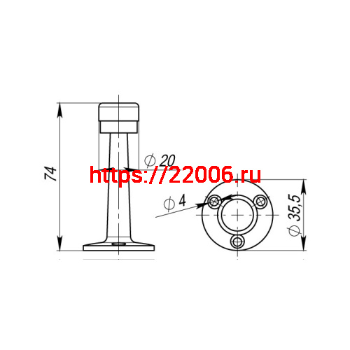 Упор Armadillo (Армадилло) дверной настенный STOPPER/ZA033 (DH033ZA) AB-7 бронза фото 3 Упор Armadillo (Армадилло) дверной настенный STOPPER/ZA033 (DH033ZA) AB-7 бронза фото 3