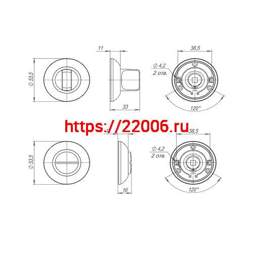Ручка Punto (Пунто) поворотная BK6.R.ZR54 (BK6 ZR) ABG-6 бронза фото 3 Ручка Punto (Пунто) поворотная BK6.R.ZR54 (BK6 ZR) ABG-6 бронза фото 3