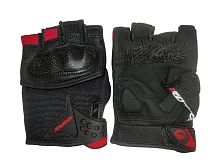 Перчатки PRO-BIKER MCS-57B без пальцев (чёрно-красные), р-р M