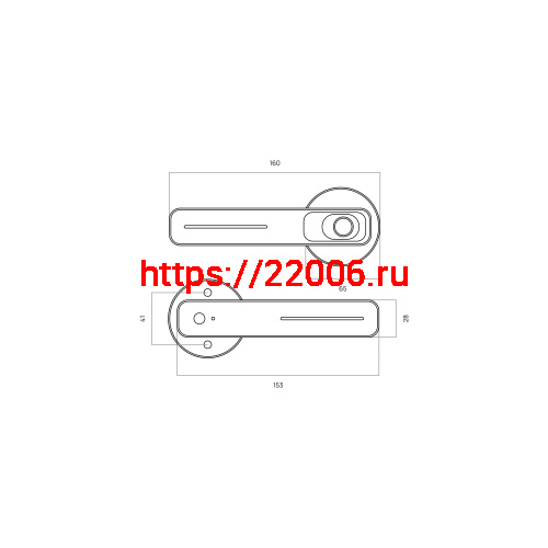 Замок-ручка электронный Hogo R01 с отпечатком пальца, черный фото 3 Замок-ручка электронный Hogo R01 с отпечатком пальца, черный фото 3