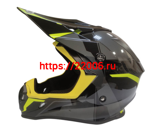 Шлем кроссовый COBRA EC V332, серый титан, синий и желтый, размер XL фото 3 Шлем кроссовый COBRA EC V332, серый титан, синий и желтый, размер XL фото 3