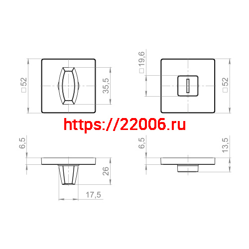 Ручка Fuaro (Фуаро) поворотная BK6.K.ZL52 SSC-16 сатинированный хром фото 3 Ручка Fuaro (Фуаро) поворотная BK6.K.ZL52 SSC-16 сатинированный хром фото 3
