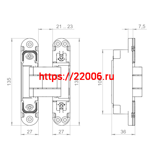 Петля Armadillo (Армадилло) скрытой установки U3D7803.VPG WH белый TECH фото 2 Петля Armadillo (Армадилло) скрытой установки U3D7803.VPG WH белый TECH фото 2
