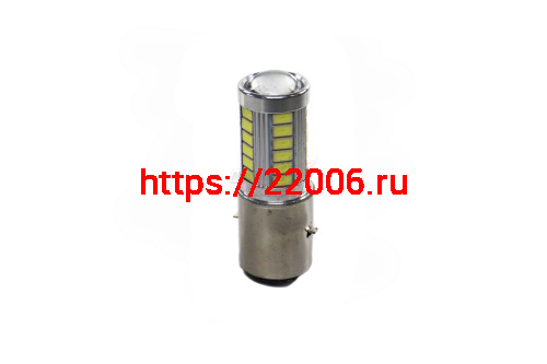 Лампа 12 В, 33 светодиода SMD (BA20d) 5600K 8W (35Вт) (на скутер, Hunter, Simpler) Лампа 12 В, 33 светодиода SMD (BA20d) 5600K 8W (35Вт) (на скутер, Hunter, Simpler)
