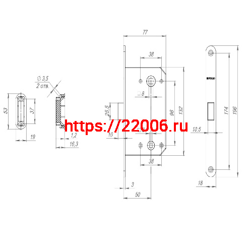 Защелка Fuaro (Фуаро) врезная MAGNM96WC-50 (M96WC-50) SSC сатинированный хром фото 3 Защелка Fuaro (Фуаро) врезная MAGNM96WC-50 (M96WC-50) SSC сатинированный хром фото 3
